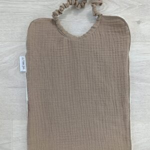 bavoir chocolat en gaze de coton